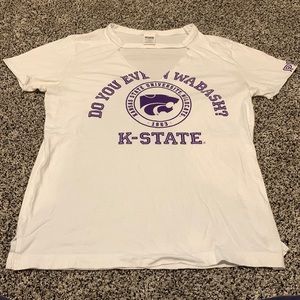 PINK K-State V-Neck Cut T-shirt